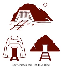  illustration of mining cave icon image