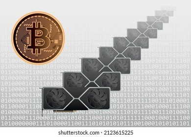 Illustration of Mining Cryptocurrencies with Graphics Cards