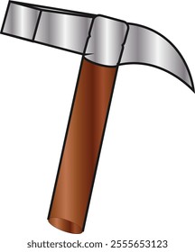 illustration of mining hammer for geologists to collect stone as sample.