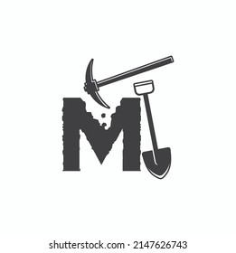 Illustration der Bergbauindustrie, Bergbausymbol, Vektorkunst.