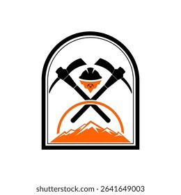 illustration of mining logo icon image