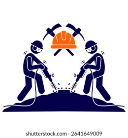 illustration of mining logo icon image