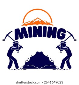 illustration of mining logo icon image