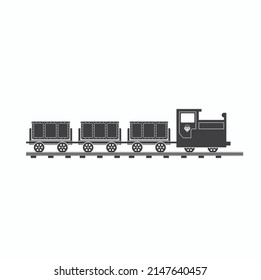 illustration of mining train, vector art.