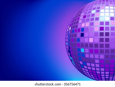 Illustration of mirror disco ball for background design template