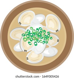 Illustration of miso soup.
Illustration of Japanese cuisine.