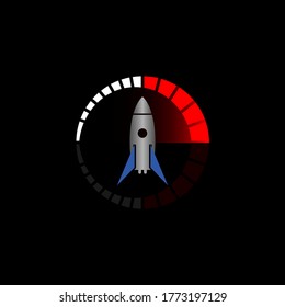 illustration of missile speed design vector