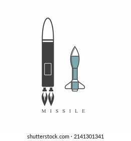 illustration of missile, weapons of war, vector art.