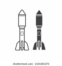 illustration of missile, weapons of war, vector art.