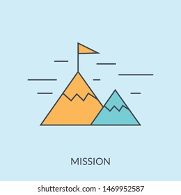 illustration of Mission Vector Line Icon 