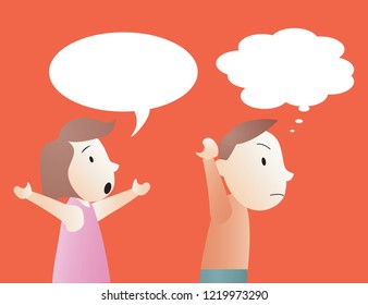 Illustration of misunderstanding, miscommunication, and angry arguments.