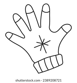 Illustration of a mitten on a white background