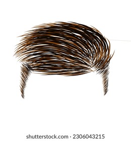 Illustration of a mixed black and brown hair style for men. Perfect for stickers, video edit elements, web, social media