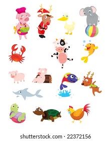 Illustration of a mixed bunch of animals