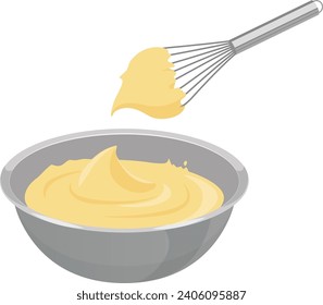 Illustration of mixing custard cream