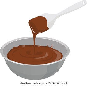 Ilustración de la mezcla de chocolate fundido