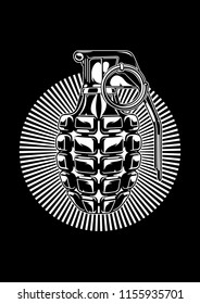Illustration of MK 2 hand grenade. Suitable for any design needs.