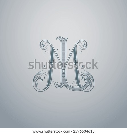 illustration of ML or LM monogram classic style, ML or LM initial Wedding of minimalist model, elegance applicable for invitation, letterpress, jewelry, tattoo, boutique and creative templates.