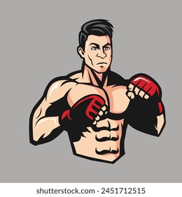 illustration of an mma fighter or boxer