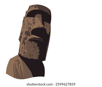 Illustration of a Moai Statue from Easter Island