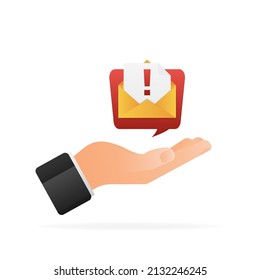 Illustration for mobile app design. Message notification icon. Alert message. Banner vector