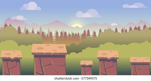 illustration of mobile app game landscape level background,Vector illustration for your design