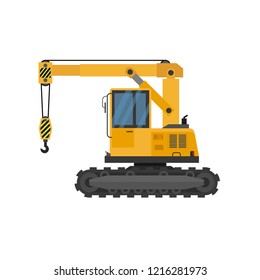 Illustration of mobile crane isolated on white background
