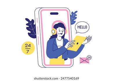 Ilustración del Servicio al cliente móvil