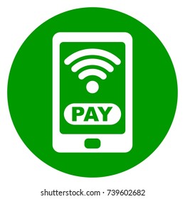 Illustration of mobile payment circle icon
