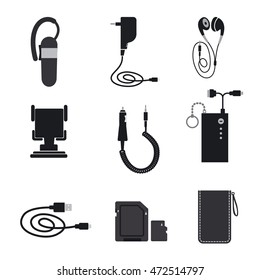 illustration of mobile phone accessories devices