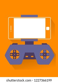 Illustration of a Mobile Phone with Arcade Game Emulator