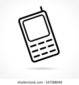 Illustration of mobile phone thin line icon design