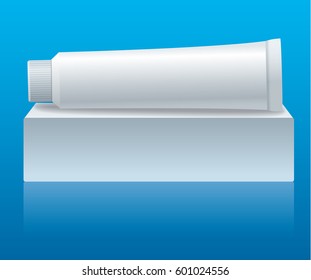 illustration of mock up for toothpaste tube packaging