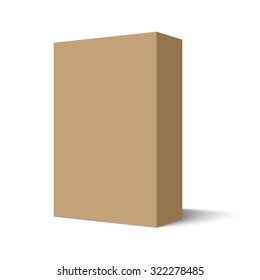 Illustration mockup cardboard package box. Isolated on white background. Mock Up ready for your design. Vector EPS10