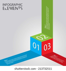 An Illustration of modern abstract 3d cube infographic elements
