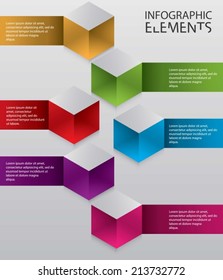 An Illustration of modern abstract 3d cube infographic elements