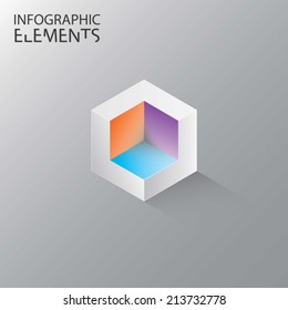 An Illustration of modern abstract 3d cube infographic elements