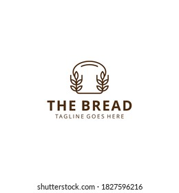Illustration modern abstract bread bakery food restaurant logo design emblem 