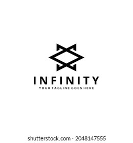 Illustration modern abstract infinity symbol logo design vector