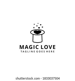 Illustration Moderner abstrakter Zauberhut mit Logo-Design-Vorlage