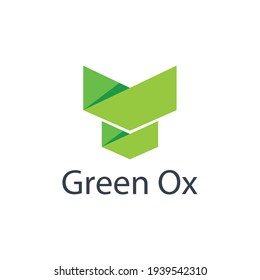 Illustration modern abstract OX animal sign logo design template