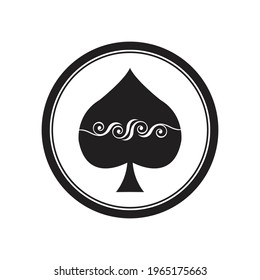 Illustration modern ace play card game sign sign logo design template