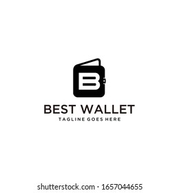 Illustration modern B wallet sign  geometric logo design