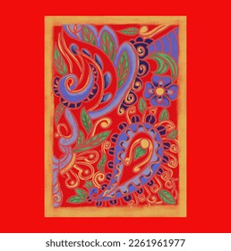 Illustration of a modern batik ornament pattern