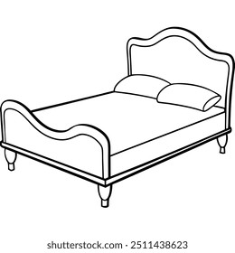 Illustration of a modern bed frame design with clean, contemporary lines for stylish interiors.