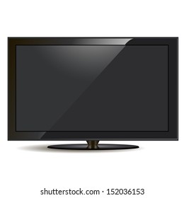 Gezicht omhoog kortademigheid capaciteit Tv Modern Flat Screen Lcd Led庫存向量圖（免版稅）174444647