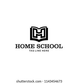 Illustration modern book with letter H sign logo design