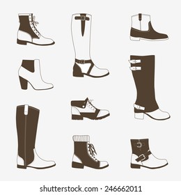 Illustration of modern boots