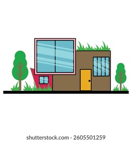 illustration of a modern bunglow 