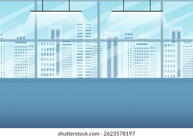 illustration of Modern Business Office Interior layout design no people coworking workplace space